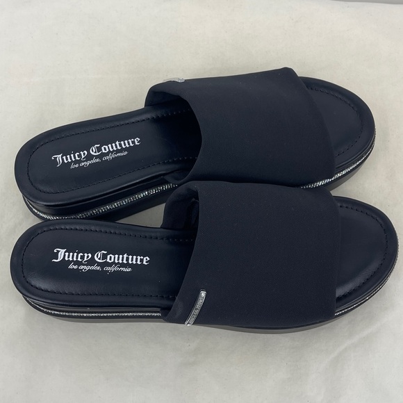 Juicy Couture Black Mules with Silver Trim WOMENS SIZE 9.5 - Picture 4 of 11